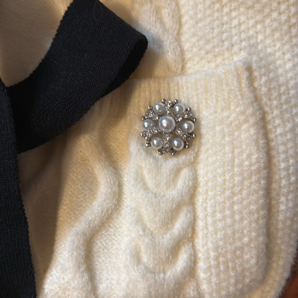 NWT The Latest Scoop x Fore, Embellished cable-knit cardigan - Picture 6 of 7